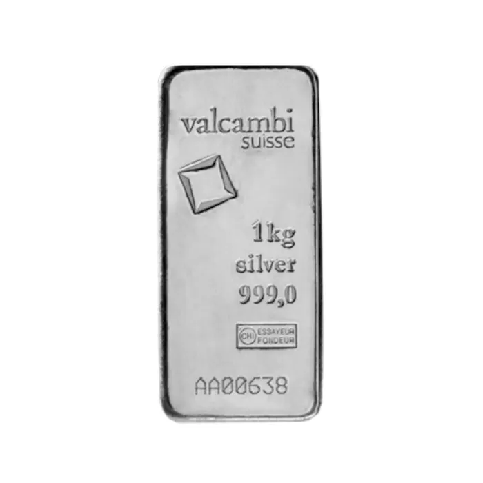 Lingot d'argent 1 kg — fonderie Valcambi